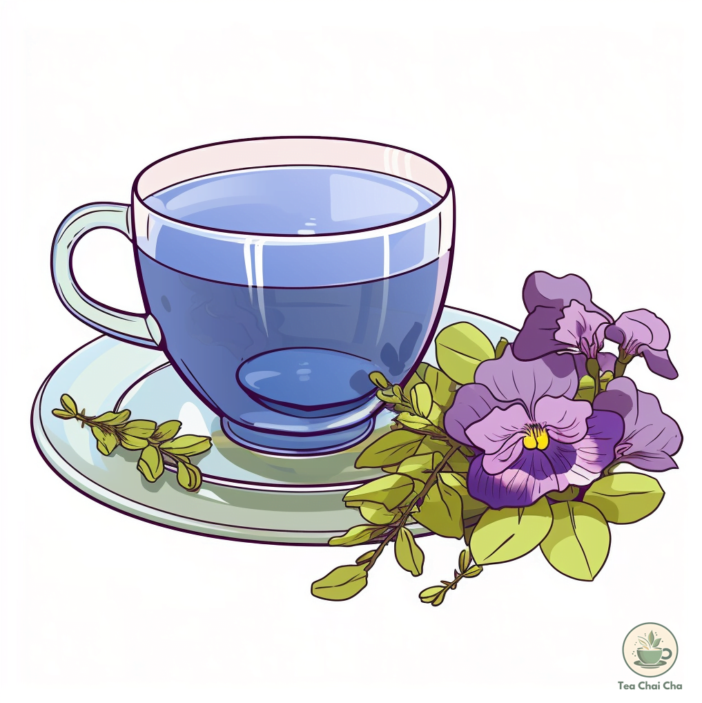 butterfly pea flower tea in a cup