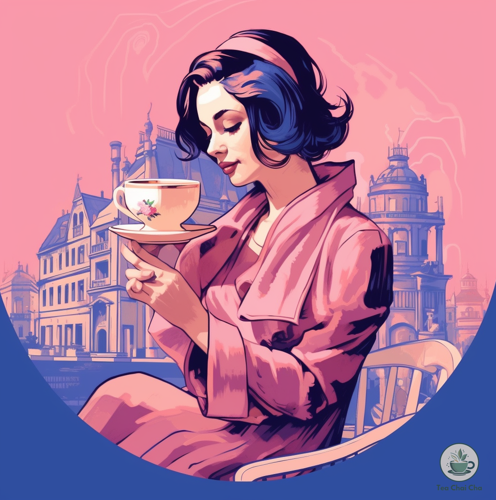 girl drinking lavender tea