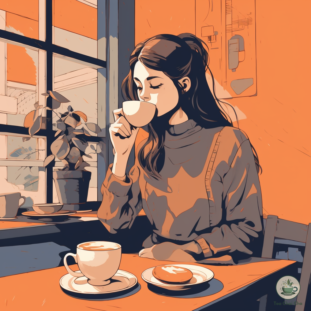 girl drinking chai