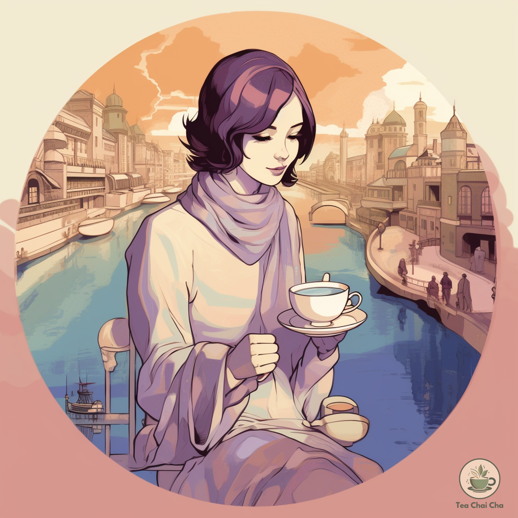 girl drinking darjeeling tea