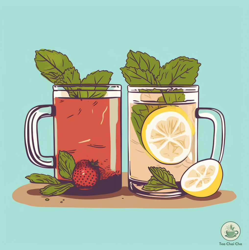 iced lavender tea with mint