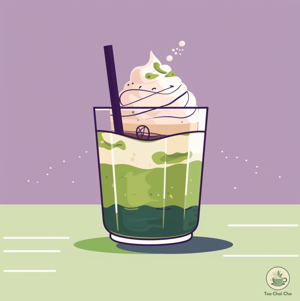 cold brew matcha with cream topping