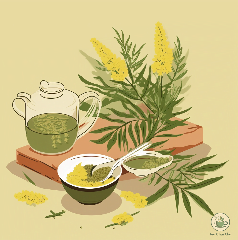 mugwort tea illustration