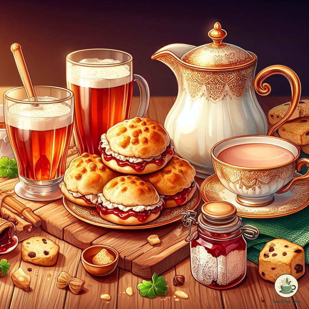 irish tea with scones and jams