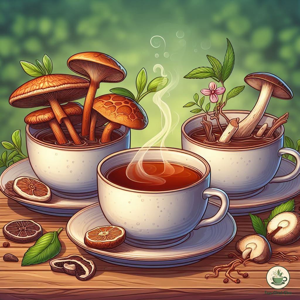 reishi, shitake, and burdock tea