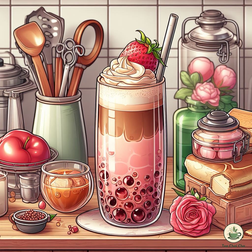 rose bubble tea