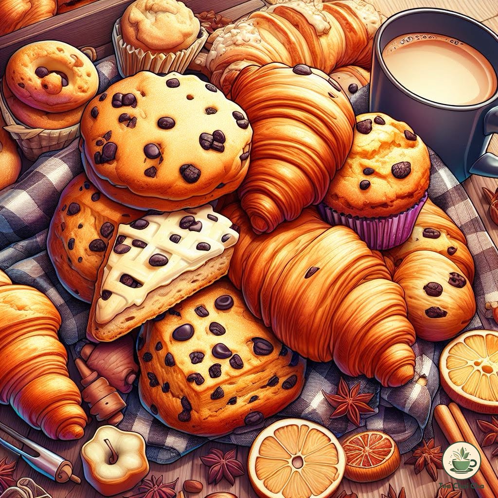 scones, croissants, and cookies