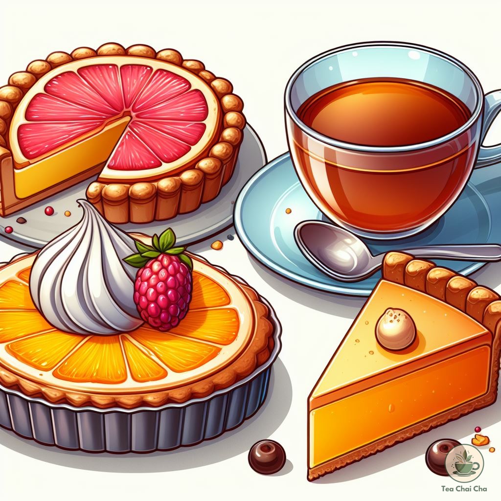 earl grey with cakes and tarts