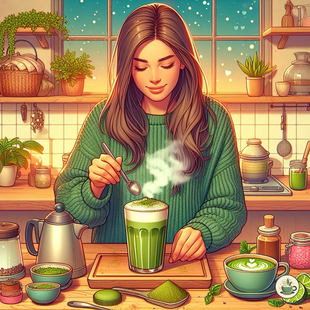 making matcha latte