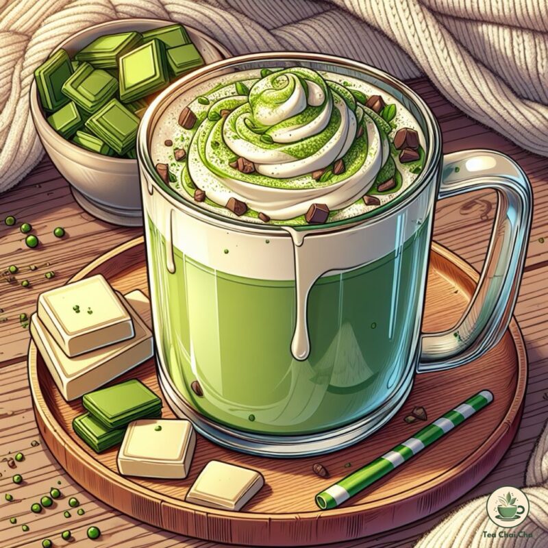 matcha hot chocolate in glass