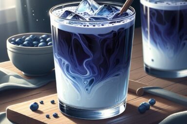 butterfly pea flower tea latte