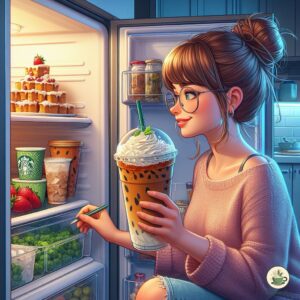 storing earl grey tea frappuccino in fridge