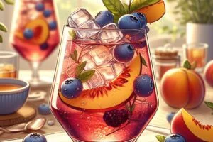 Blueberry Peach Hibiscus Spritzer