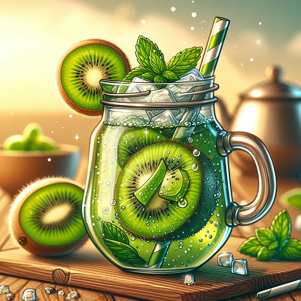 kiwi mint tea mocktail