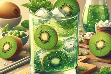 kiwi mint tea mocktail