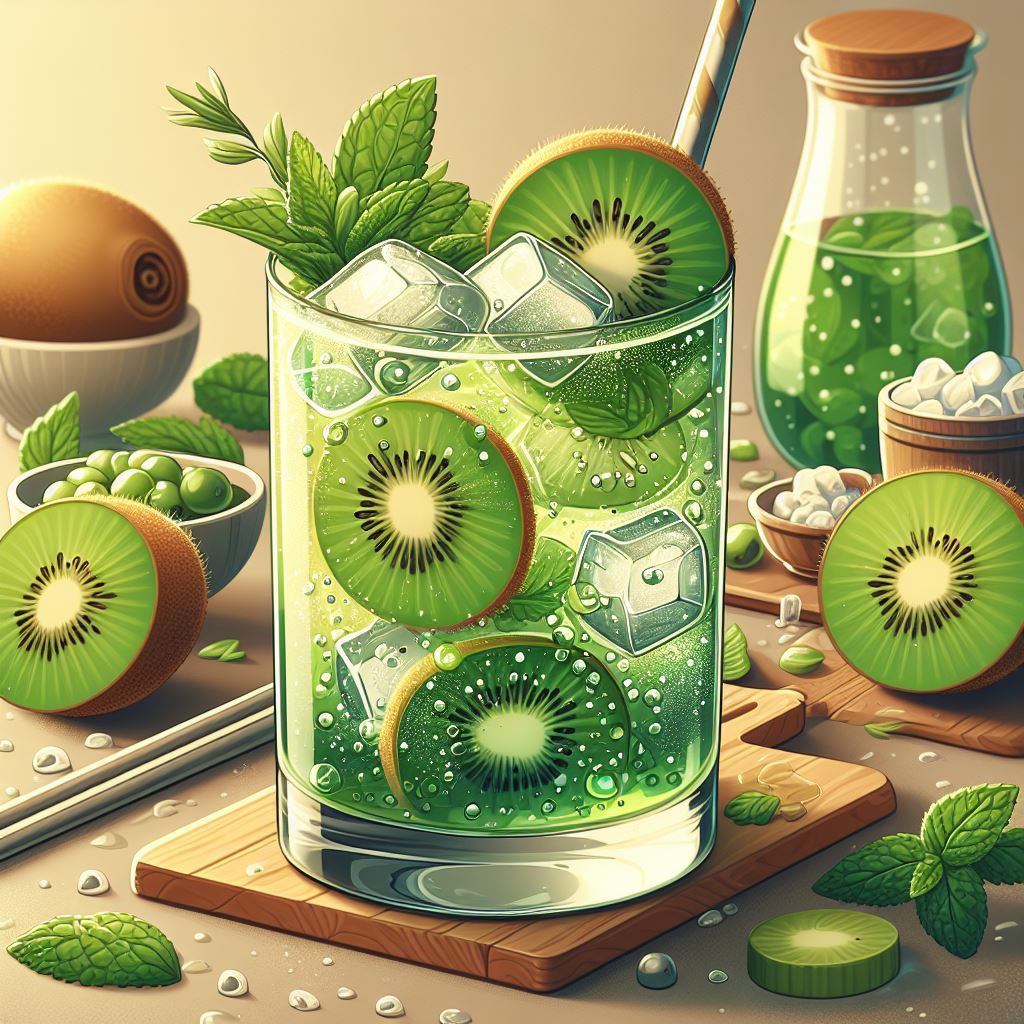 kiwi mint tea mocktail