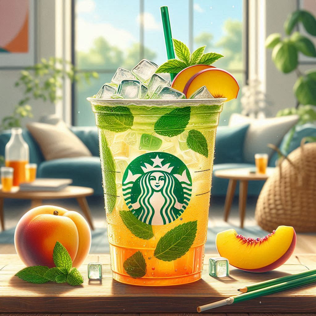 iced peach green tea lemonade