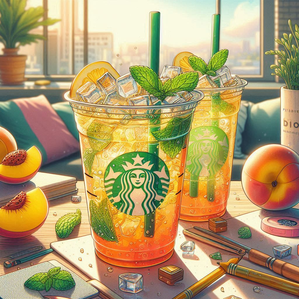 iced peach green tea lemonade