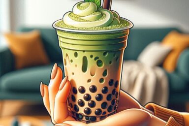 iced matcha bubble tea