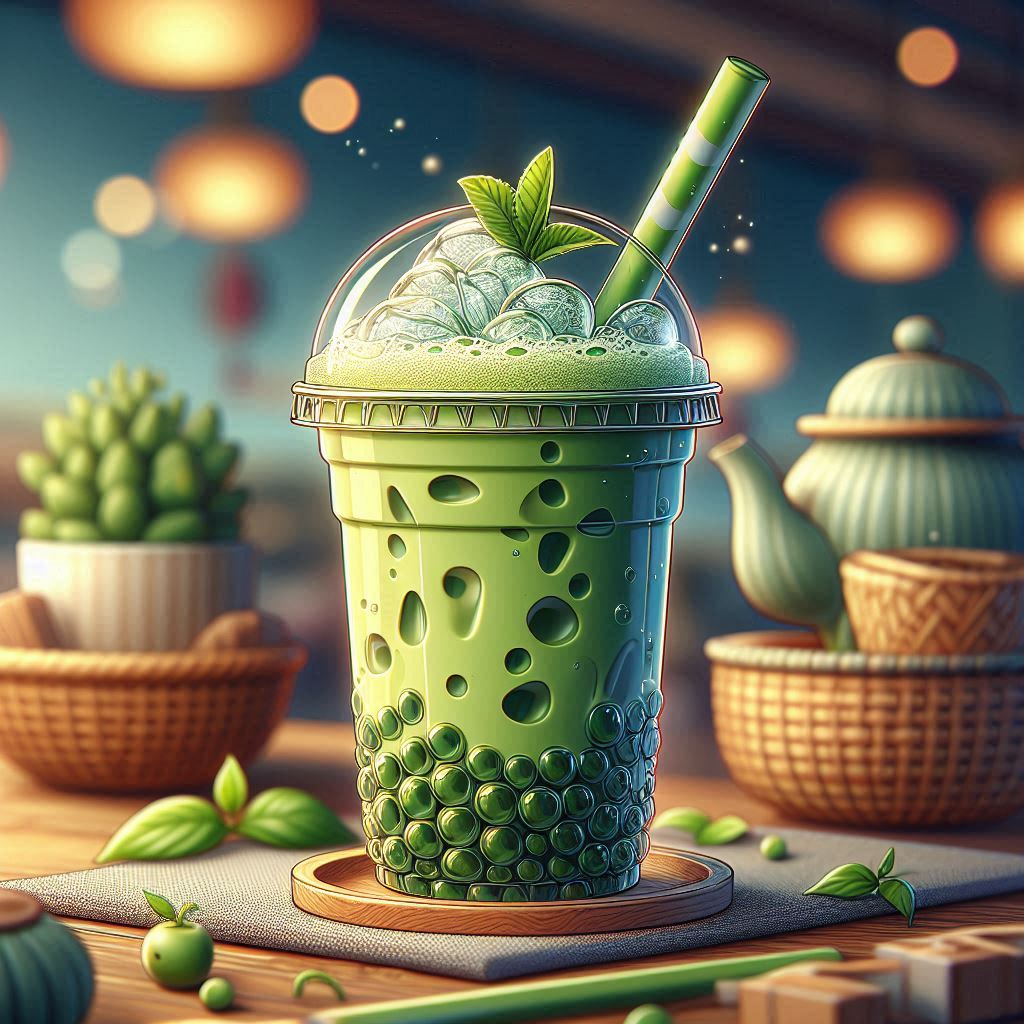 iced matcha bubble tea