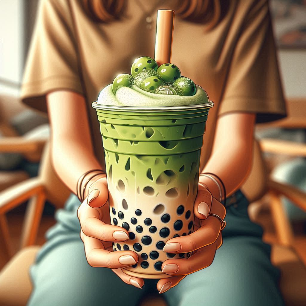 iced matcha bubble tea